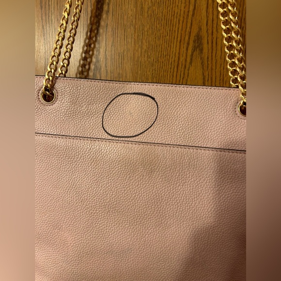 Tory Burch Everly Swingback Pebbled Leather Blush Colored Bag - Picture 12 of 13
